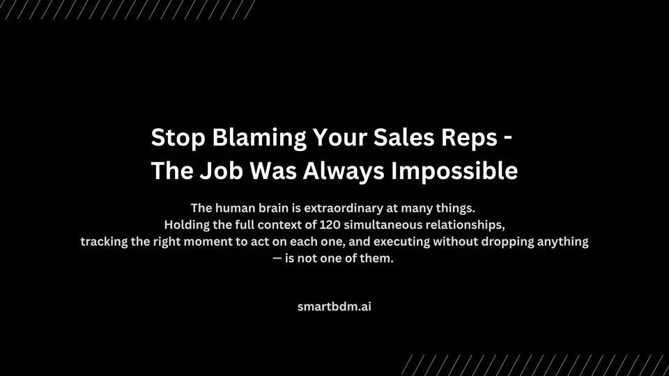 Cover image for “Stop Blaming Your Sales Reps - The Job Was Always Impossible”