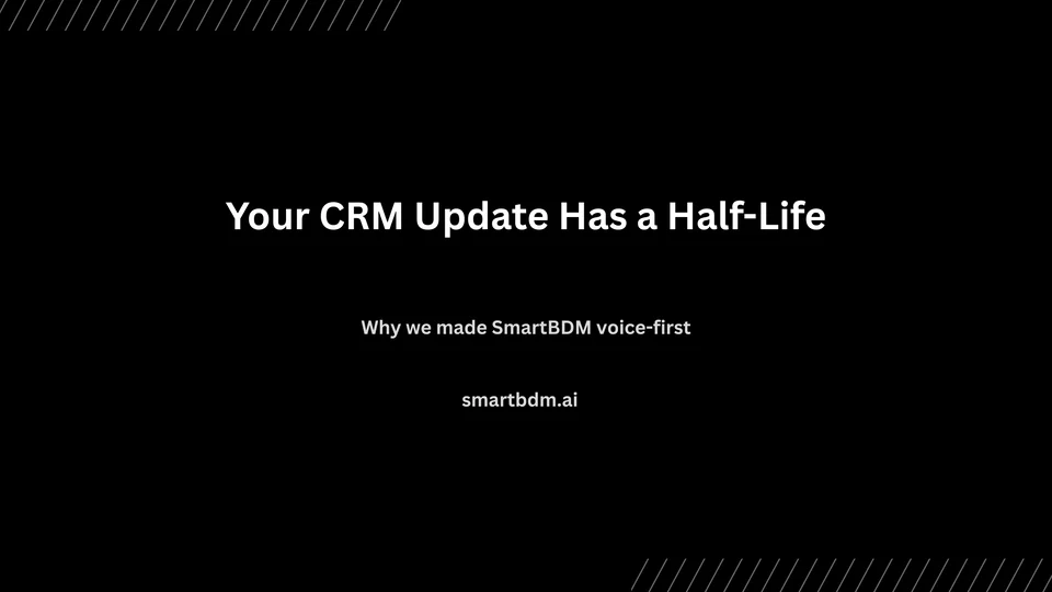 Cover image for “Your CRM Update Has a Half-Life”